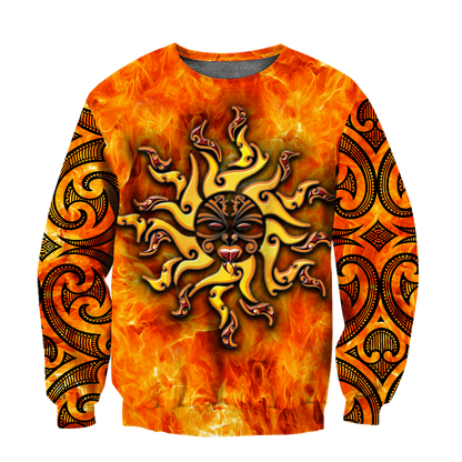 Maori tamanuitera the sun 3d all over printed shirt and short for man and women