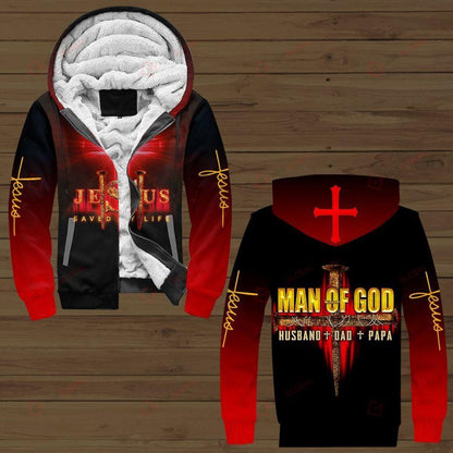 Jesus Saved My Life Man Of God Husband Dad Papa All Over Printed Shirts