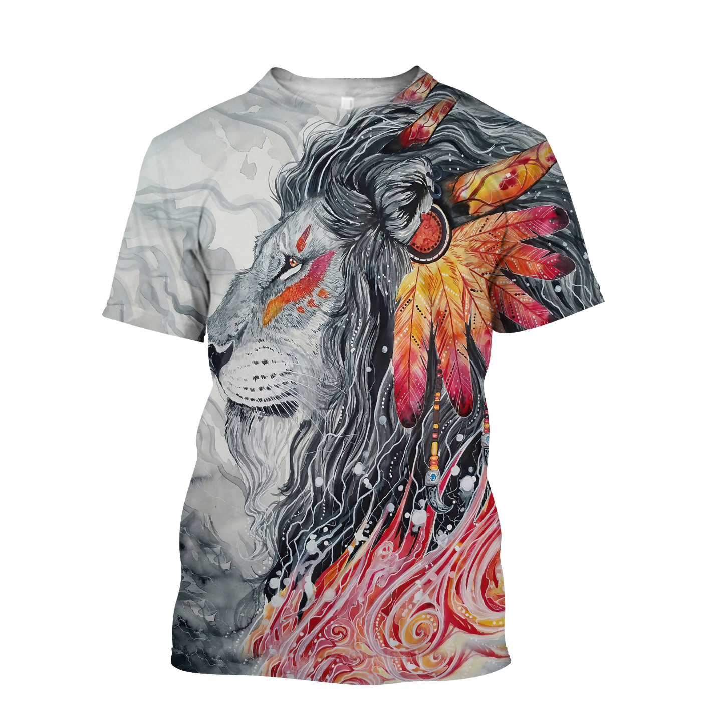 Native Lion Over Printed T-shirt for Men and Women