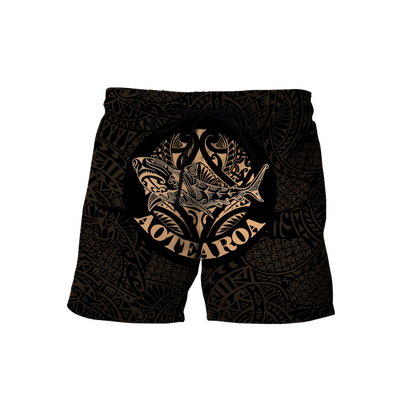 Maori shark tattoo 3d all over printed shirt and short for man and women HHT17072001