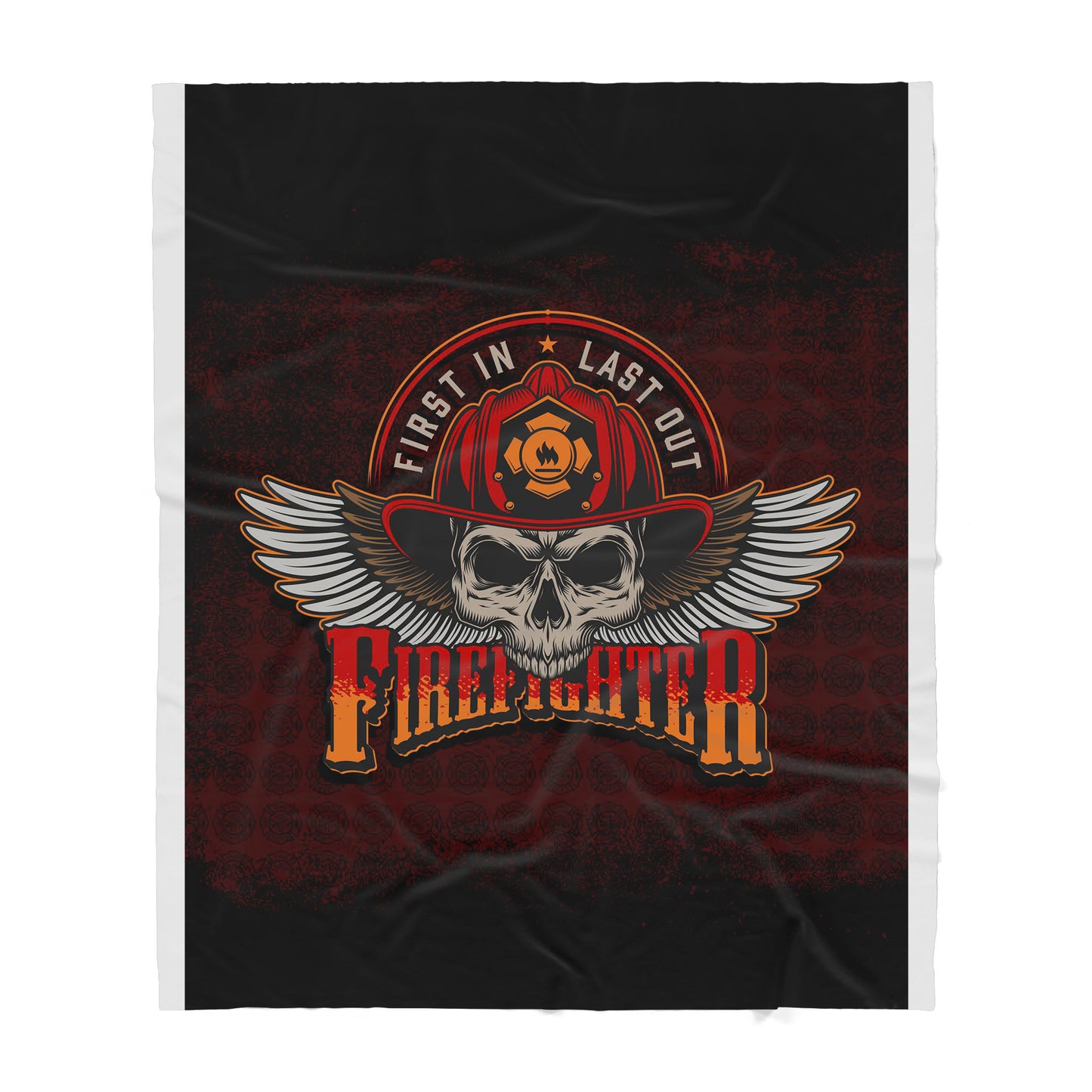 Firefighter Skull Sherpa Blanket