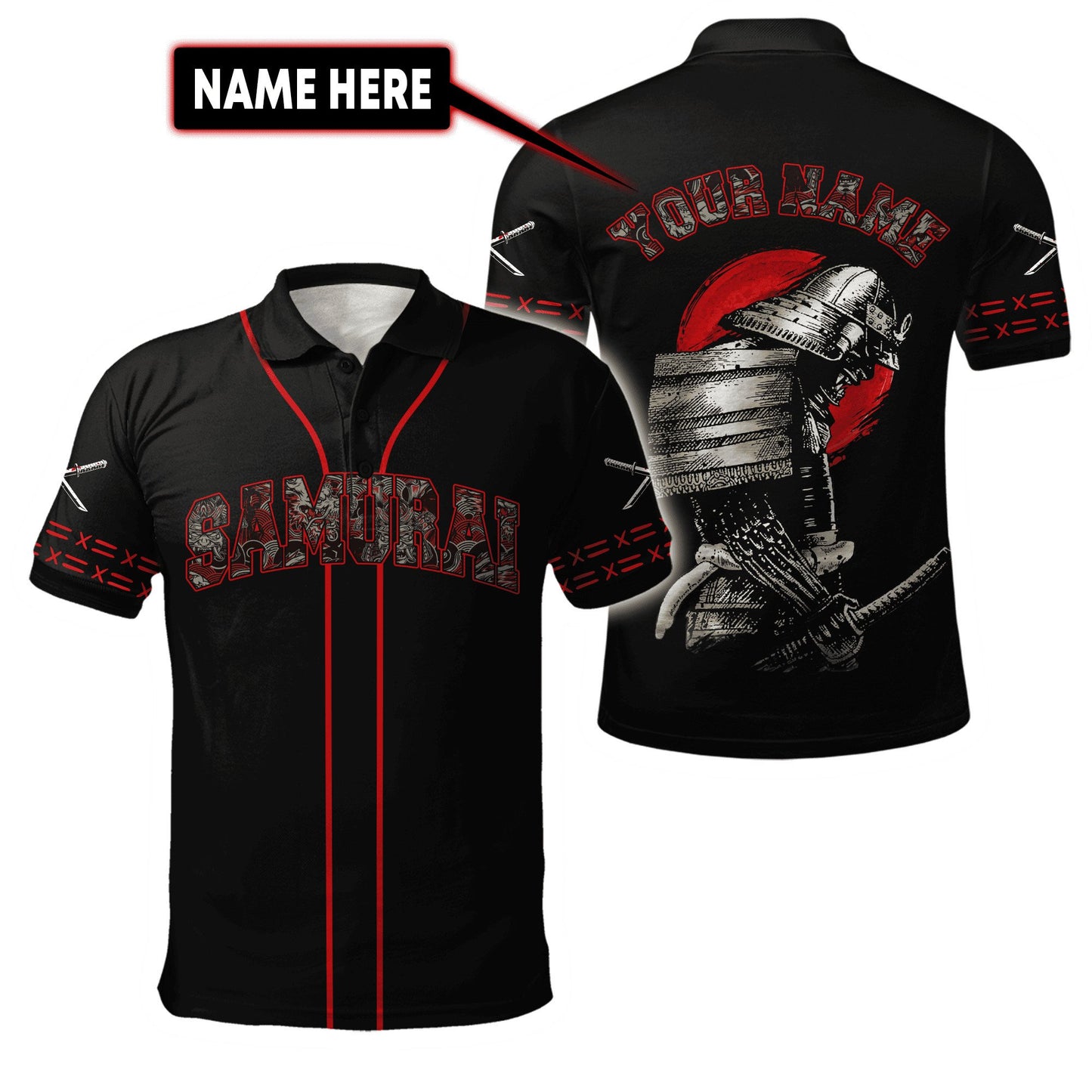 Custom Name Samurai 3D All Over Printed Unisex Shirts