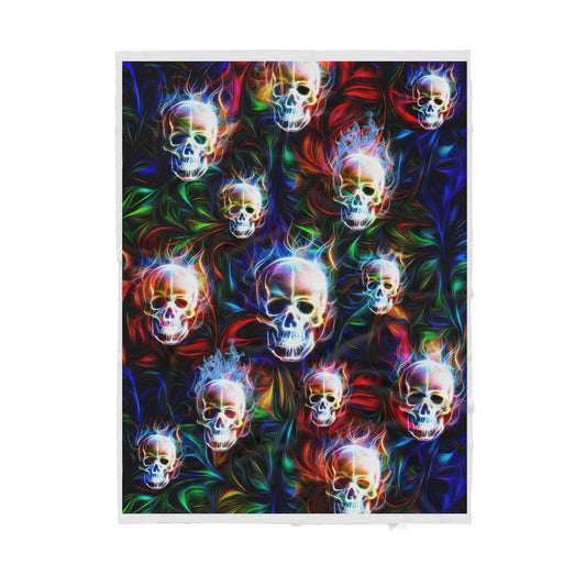 Skull Colorful Sherpa Blanket