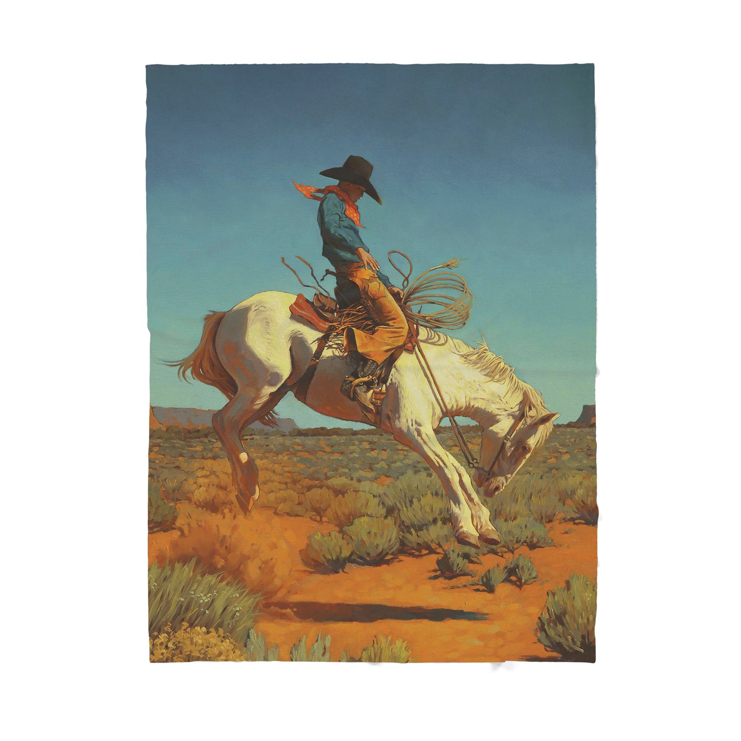 Custom Blanket Native Cowboy Sherpa Blanket TQH