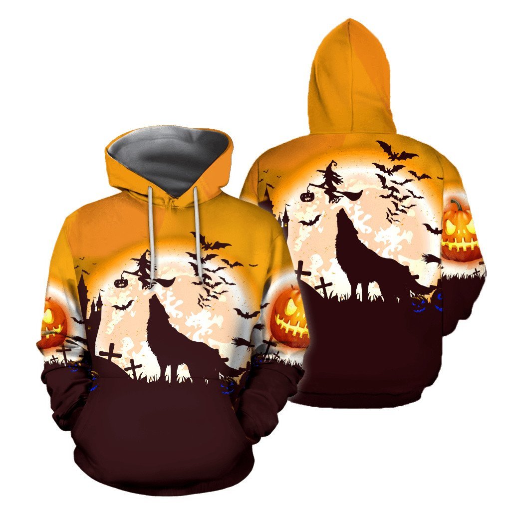 Halloween Wolf 3D All Over Printed Unisex Shirts