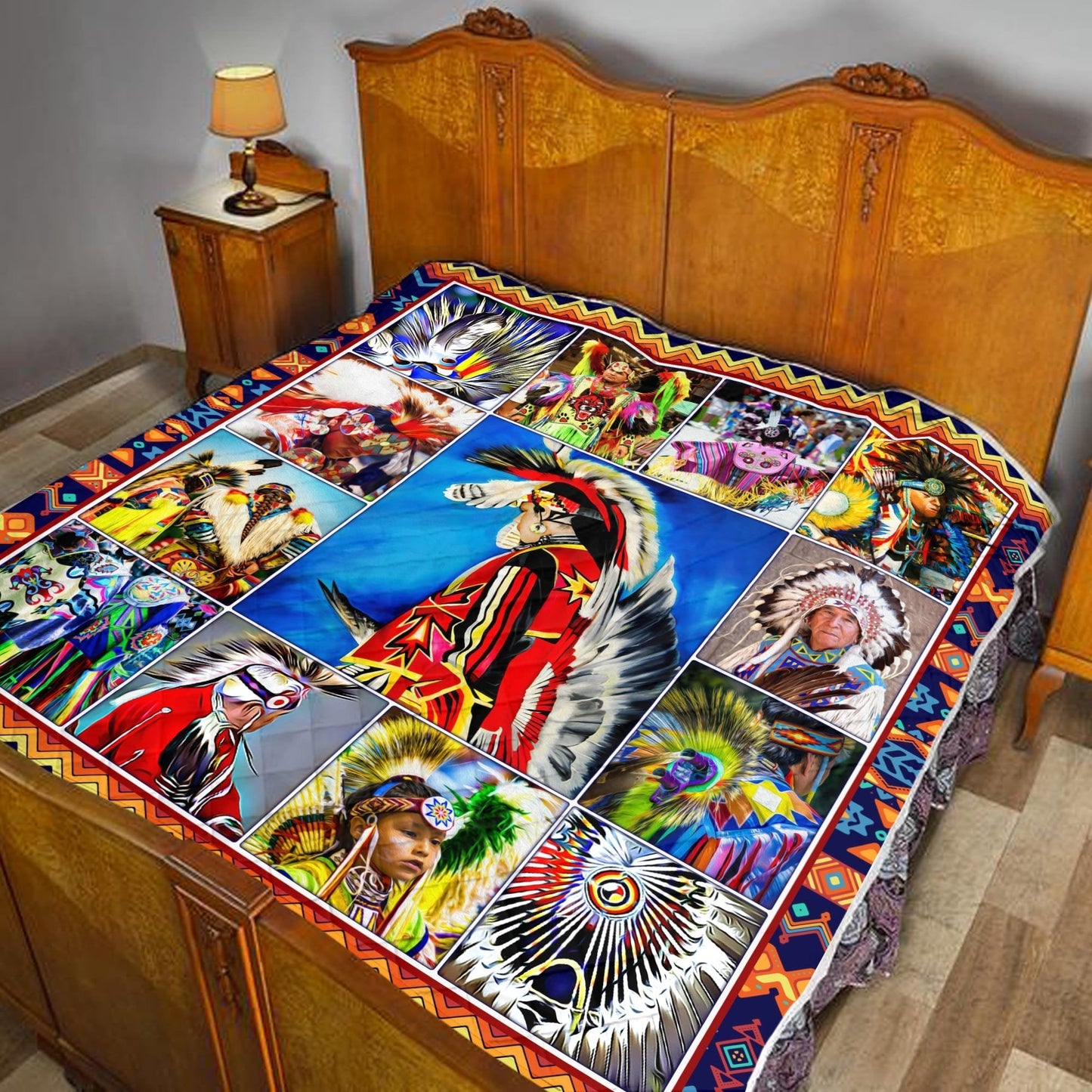 Native American Pow Wow 3D All Over Printed Quilt