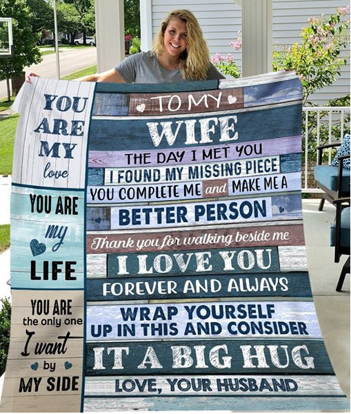 Custom Blanket To My Wife-Best Gift For Wife-Sherpa Blanket TA