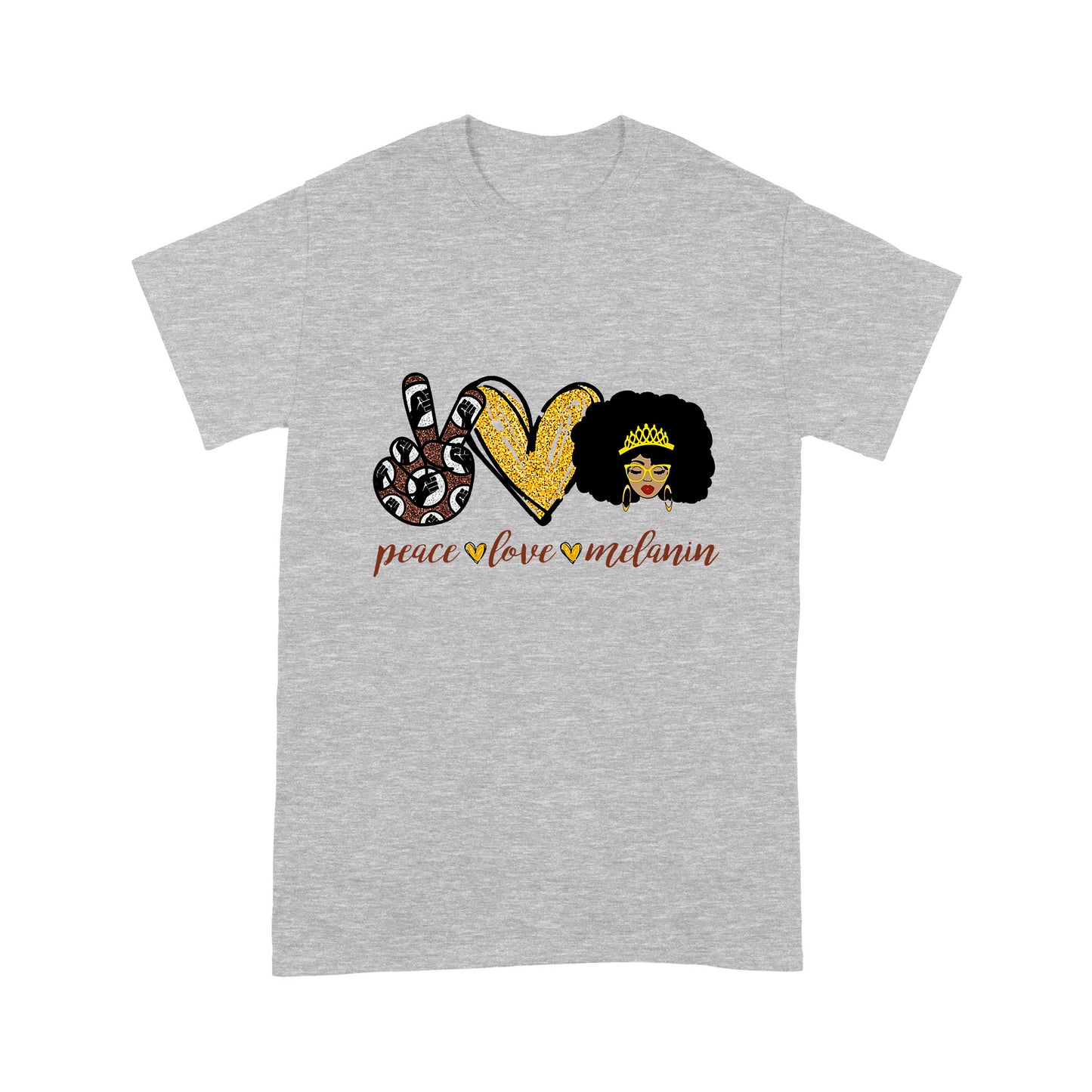 Peace Love Melanin Black Girl T-shirt MEI