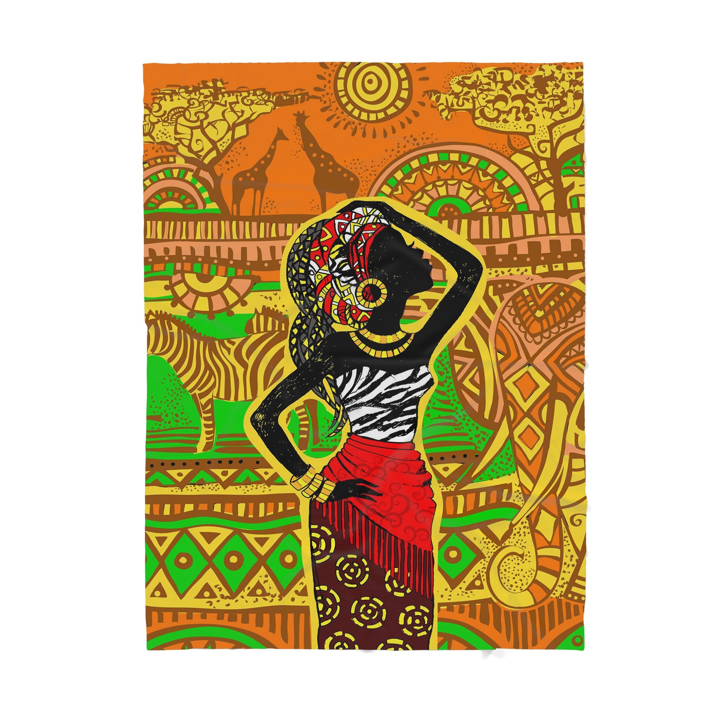 Custom Blanket - African Girl Lover - Deluxe Sherpa Blanket ML