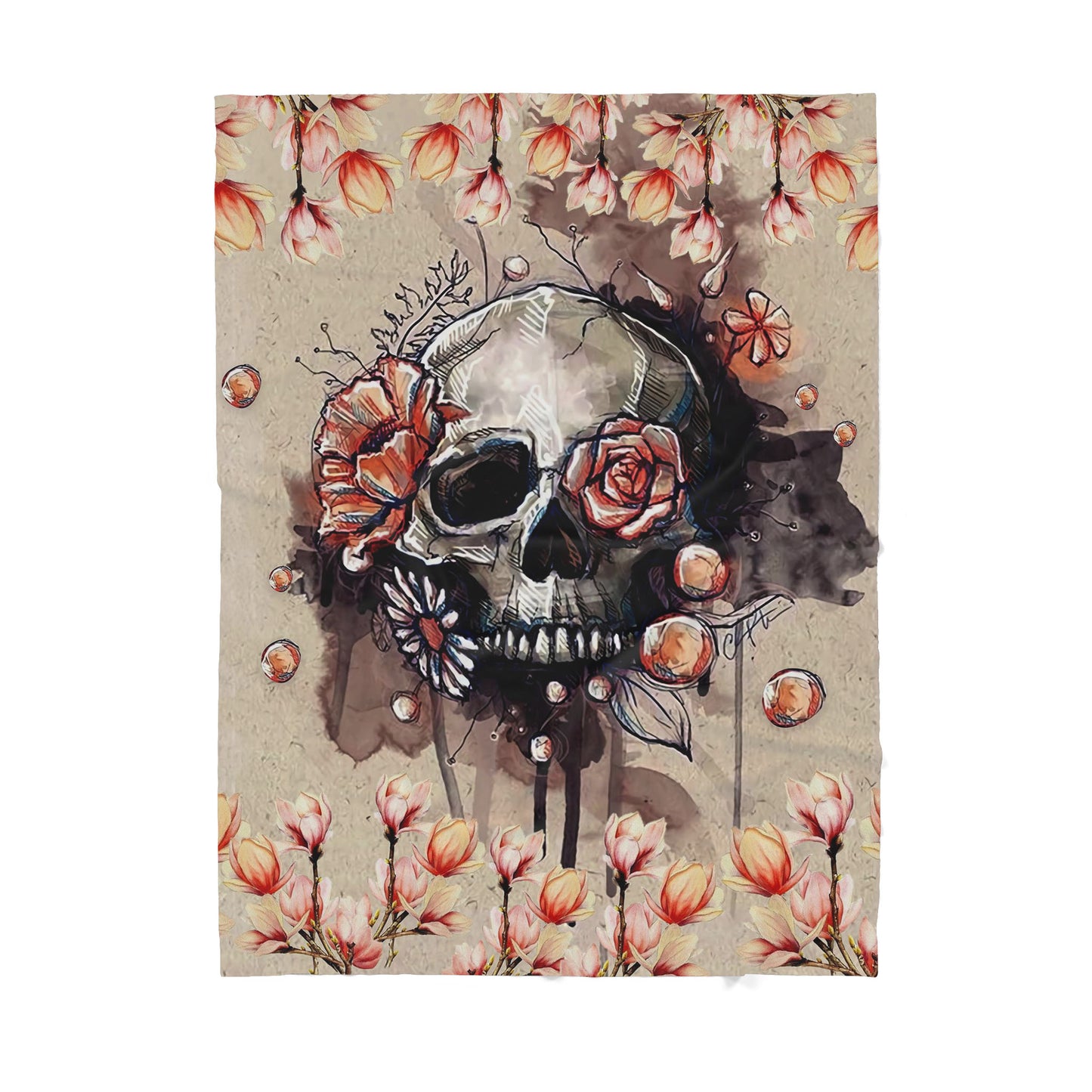Custom Blanket Skull Sherpa Blanket TQH