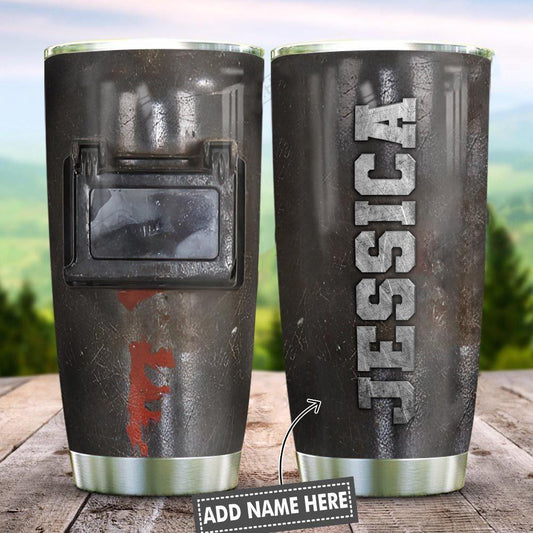Premium Personalized 3D Printed Welder Mask Stainless Tumbler MEI