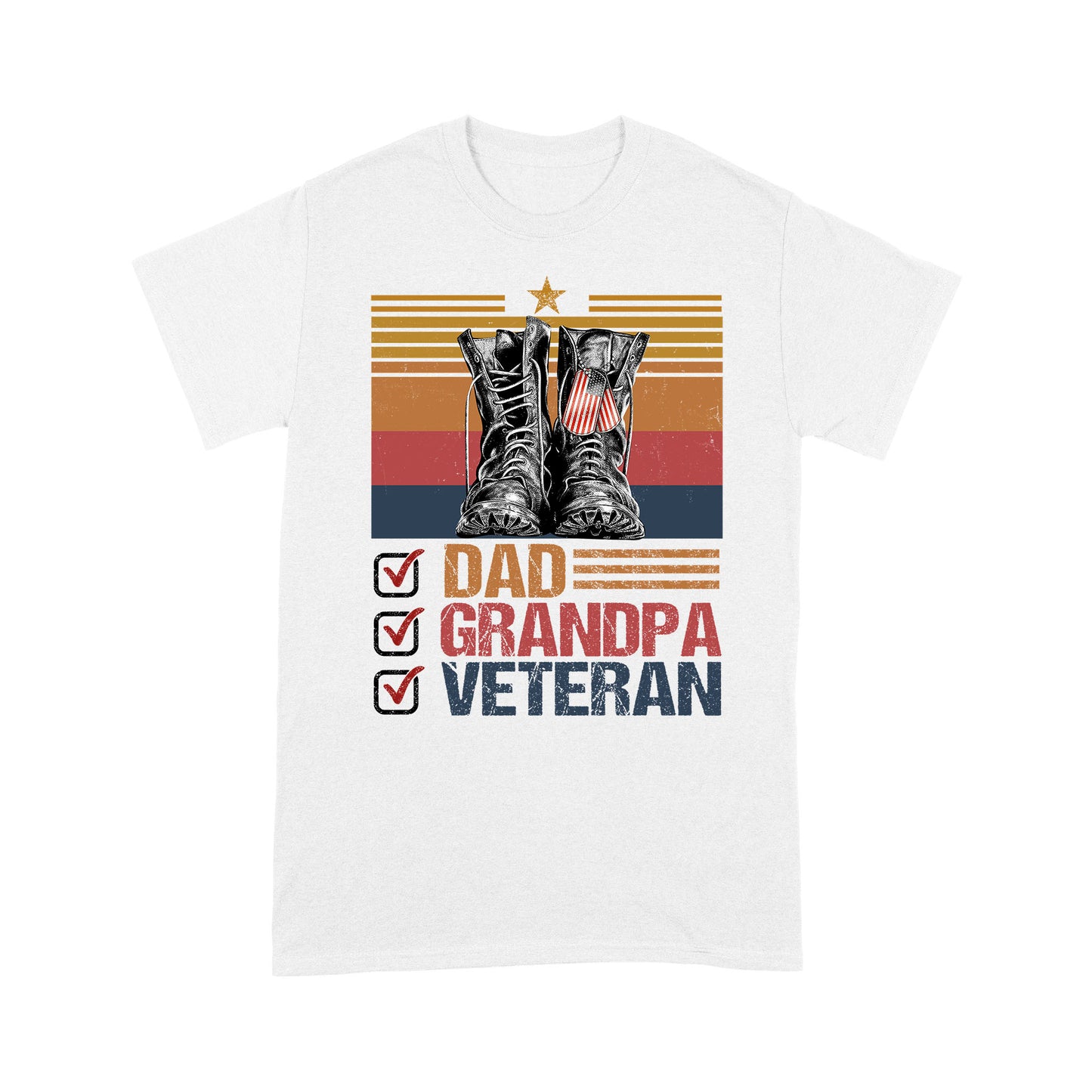 Dad Grandpa Veteran Standard T-Shirt For Dad Papa Grandpa