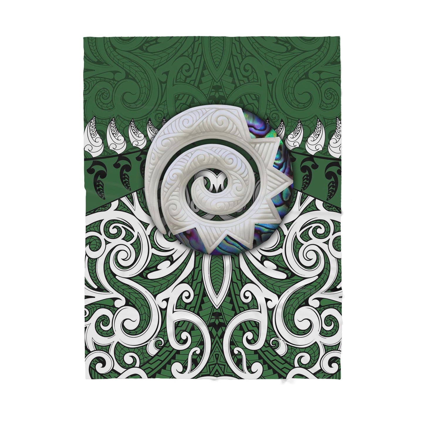 Custom Blanket Maori Paua Shell Koru Horu - Sherpa Blanket DL