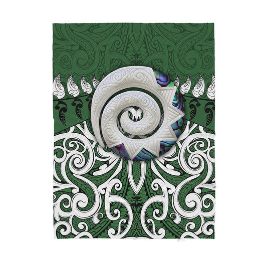 Custom Blanket Maori Paua Shell Koru Horu - Sherpa Blanket DL