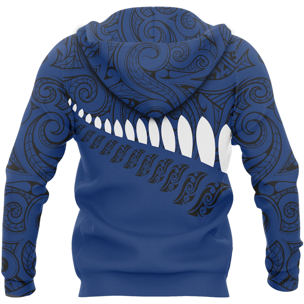 New Zealand Aotearoa Pullover Hoodie Blue HC - Amaze Style™-Apparel