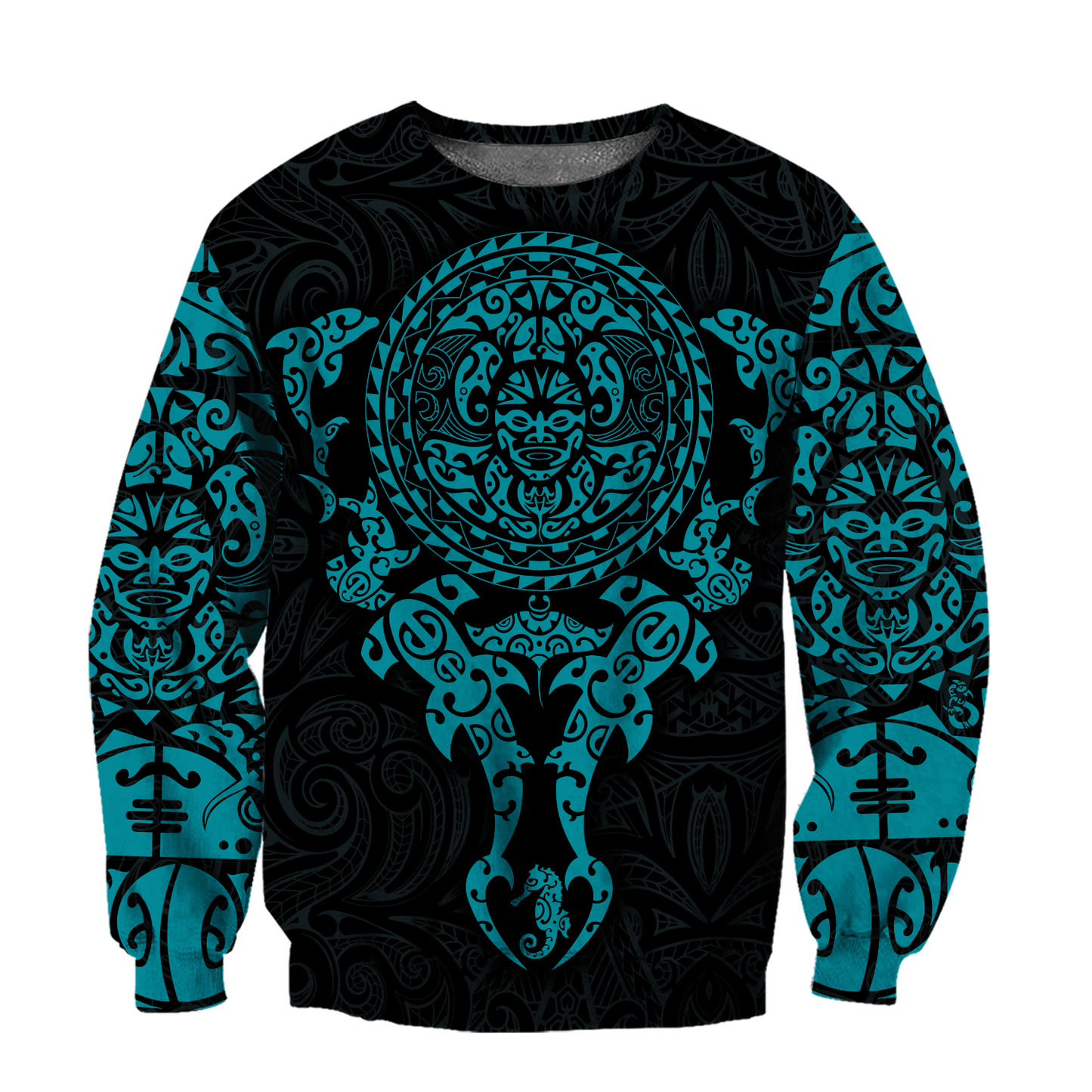 Maori tangaroa blue tattoo 3d all over printed shirt and short for man and women  HHT20072001