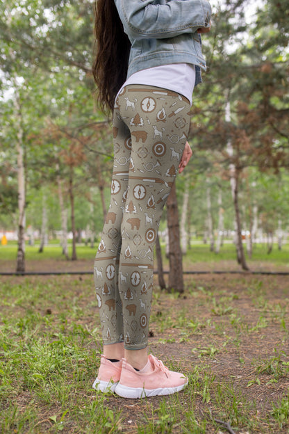 3D All Over Print Hunting Brown Bear Legging - Amaze Style™-Apparel