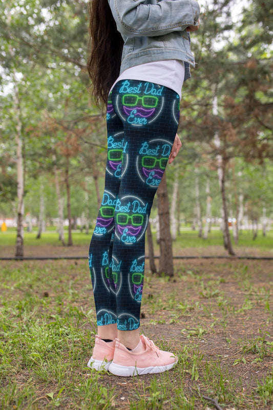 3D All Over Print Galaxy Best Dad Ever Legging - Amaze Style™-Apparel