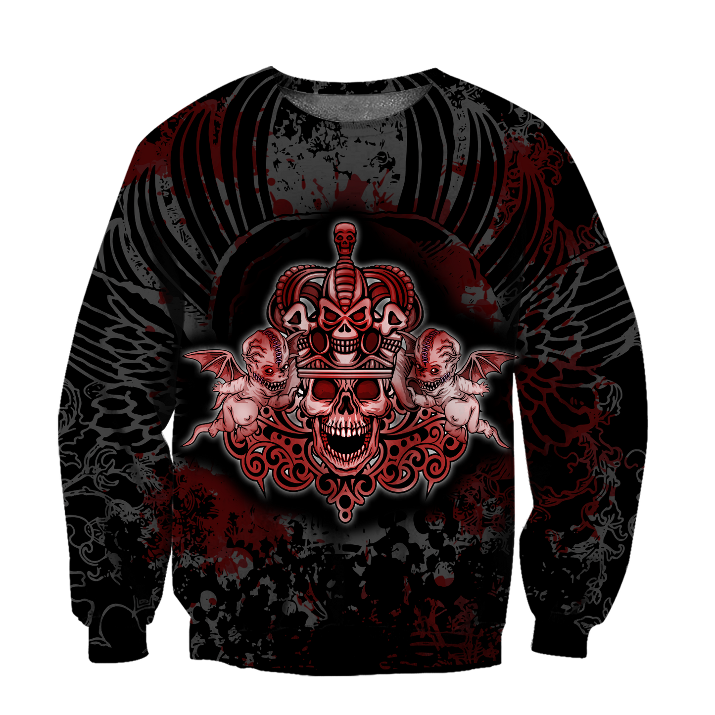 Gothic coat of arms with skull and angels 3D all over printed for men and women HHT14082003