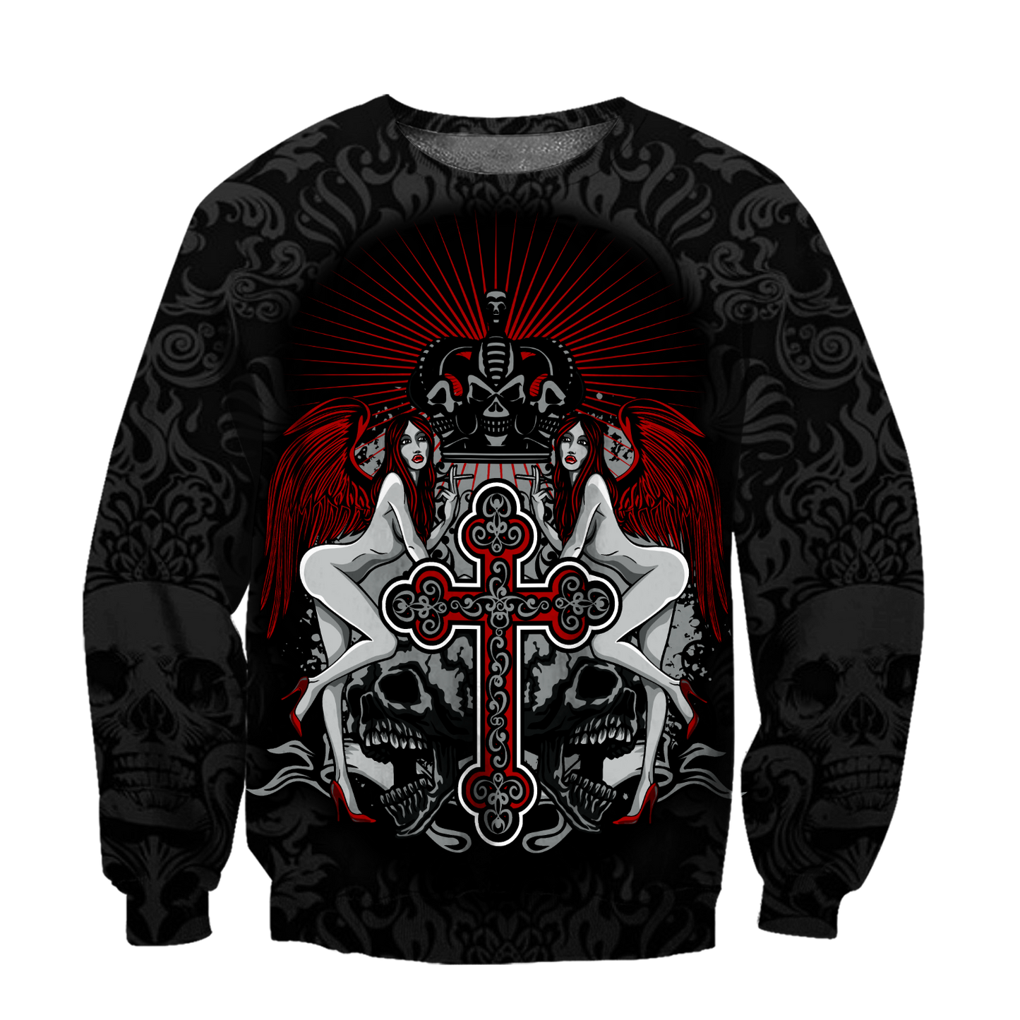 Gothic sign with skull 3D all over printed for men and women HHT14082002