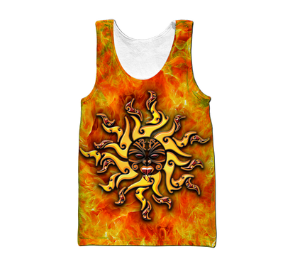 Maori tamanuitera the sun 3d all over printed shirt and short for man and women