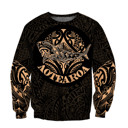 Maori shark tattoo 3d all over printed shirt and short for man and women HHT17072001