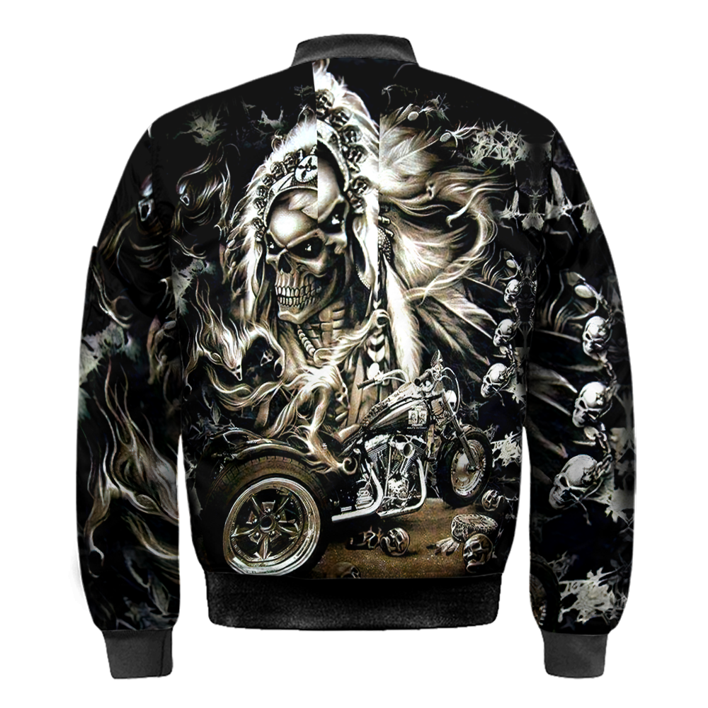 Skull Motorbike Boomber Jacket 3D All Over Printed Shirts For Men HHT21072006-LAM-Apparel-LAM-Sweatshirts-S-Vibe Cosy™