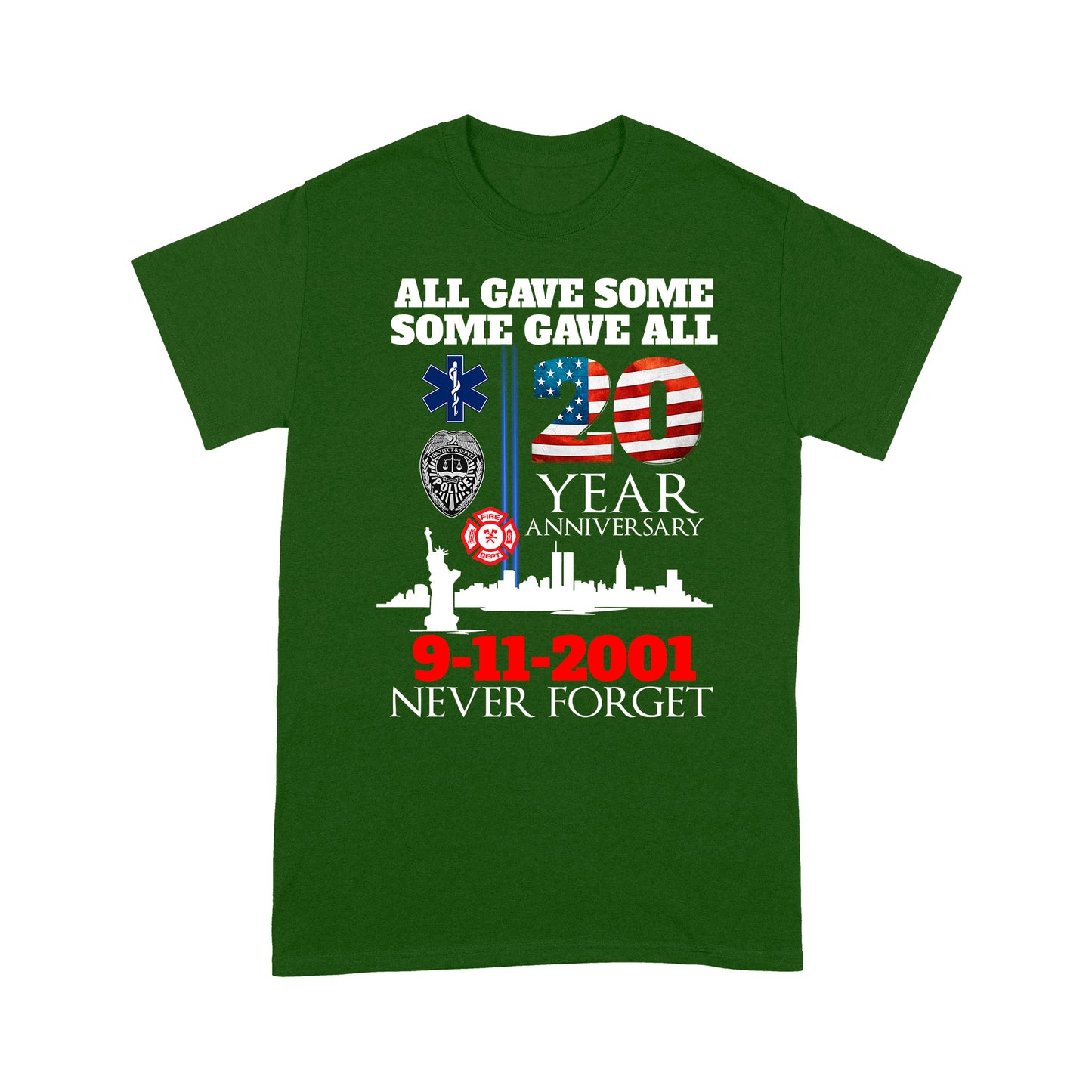 Never Forget 20th Anniversary V-Neck T-Shirt, Best Gifts For Police Officers