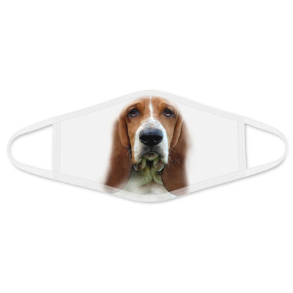 Grey Hound Funny Face - Face Mask White DL