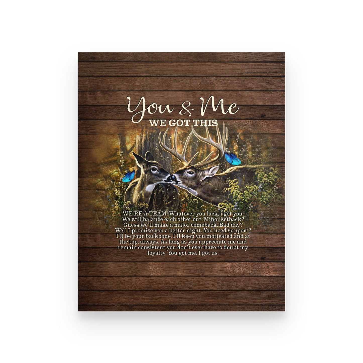Deer Couple Canvas-You And Me We Got This- Wedding Anniversary TA