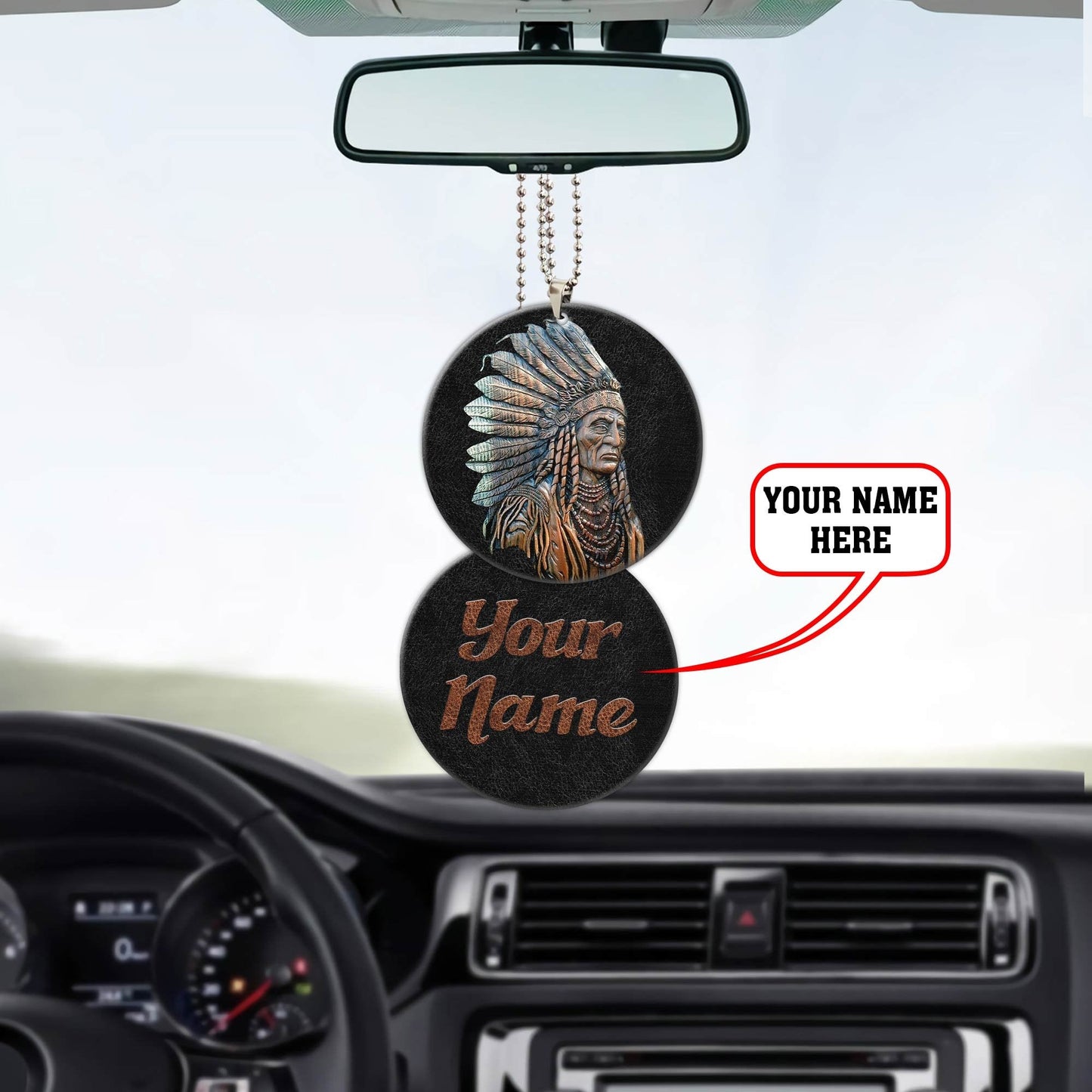 Customize Name Native American Unique Design Car Hanging Ornament AM20042104