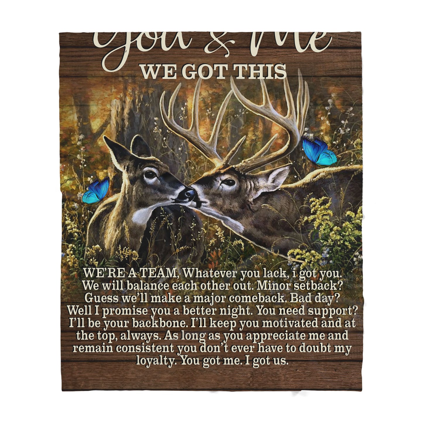 Custom Blanket Deer Sherpa Blanket TA