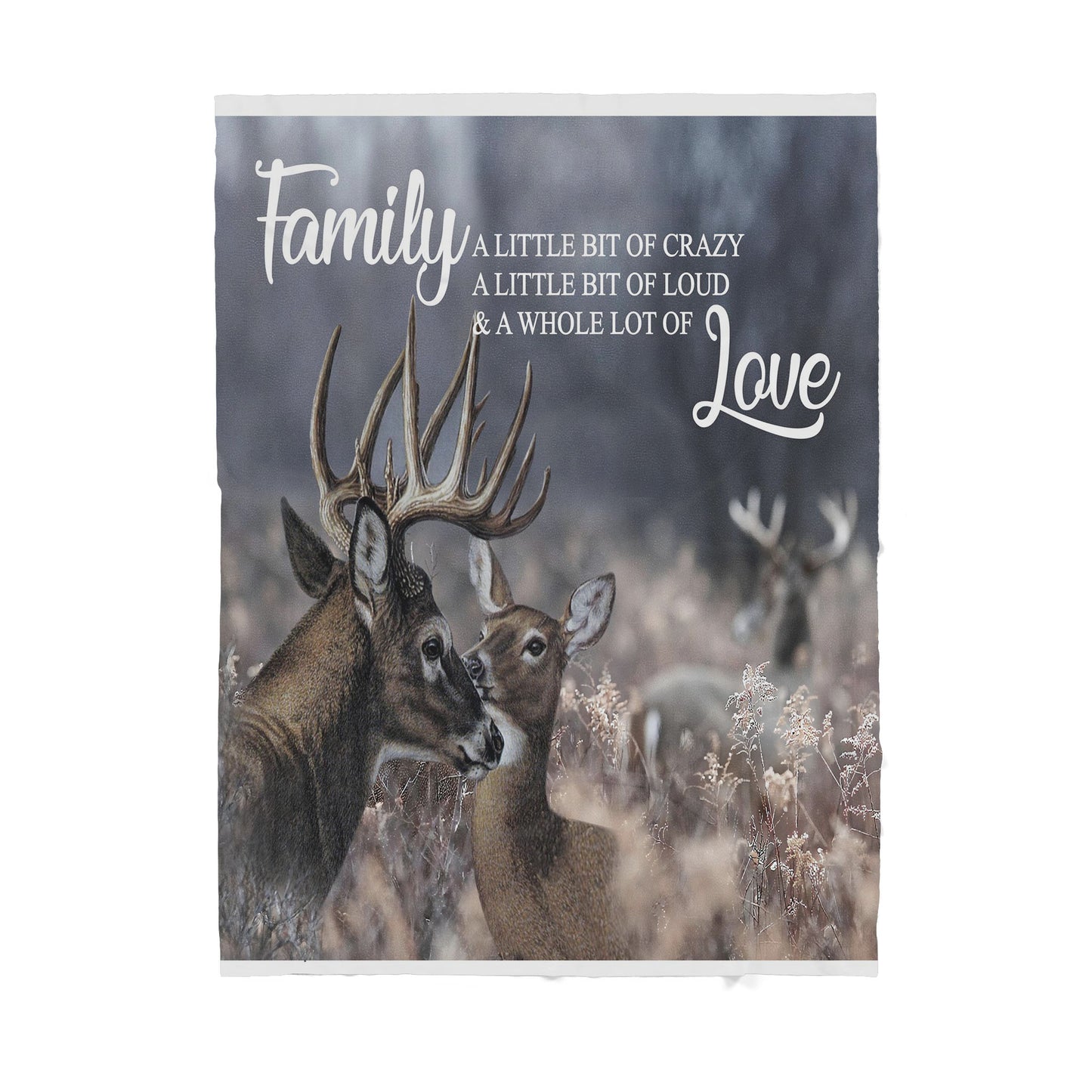 Love Deer Family Sherpa Blanket TN