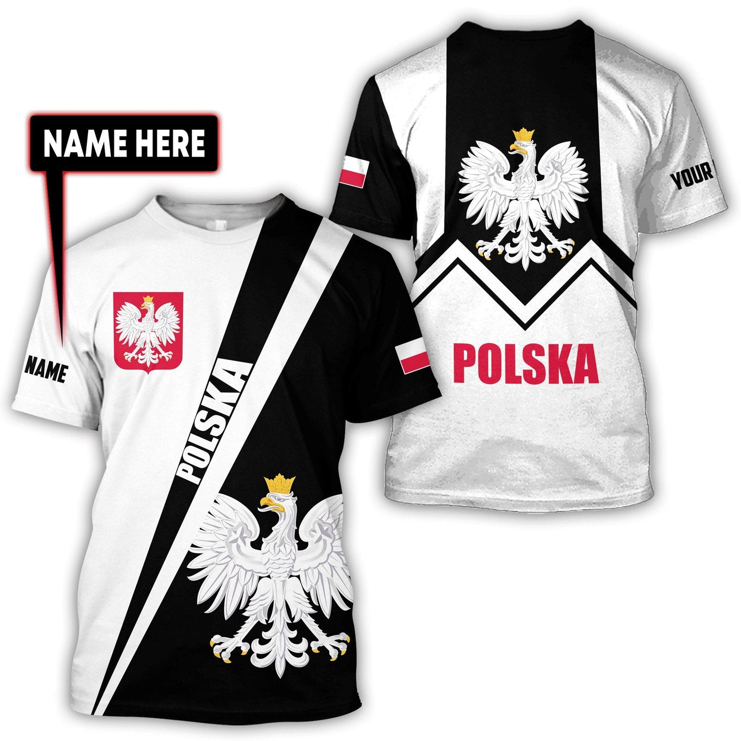 Personalized Polska 3D All Over Printed Unisex Hoodie