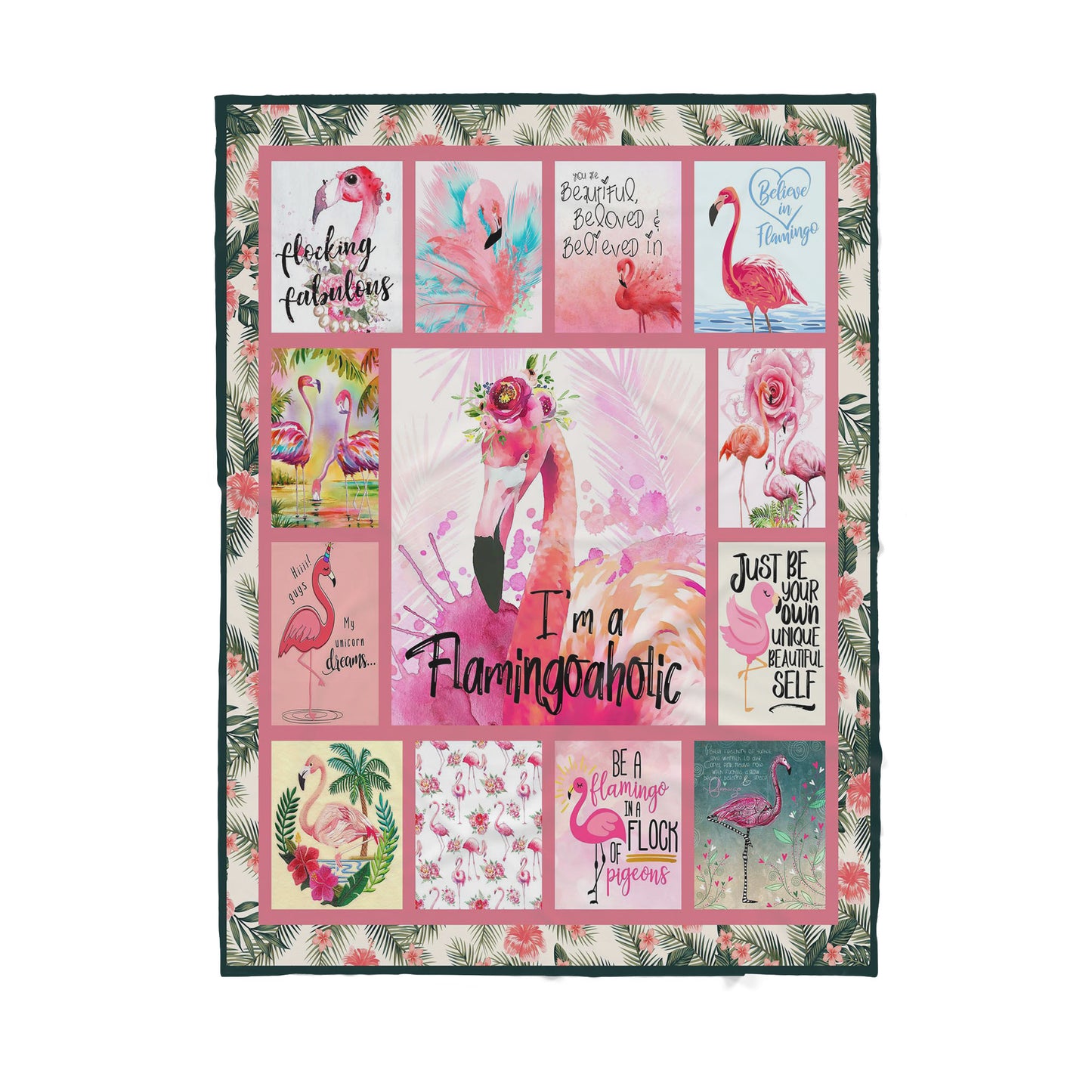 Custom Blanket Flamingoaholic Sherpa Blanket MEI