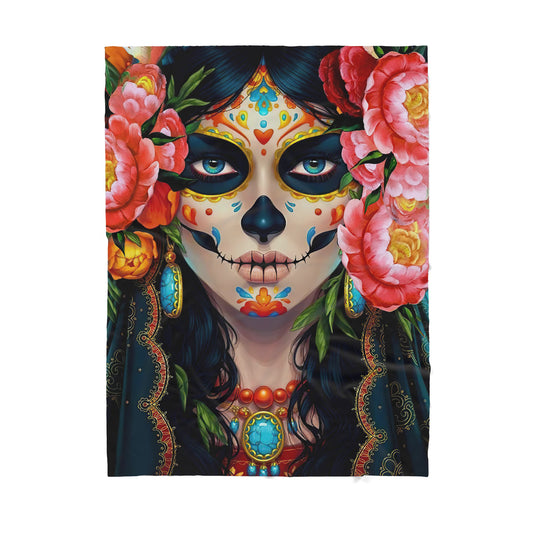 Custom Blanket Skull Sherpa Blanket TQH