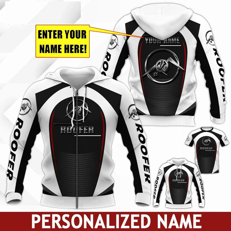 Premium Custom Name 3D Printed Roofer Shirts MEI