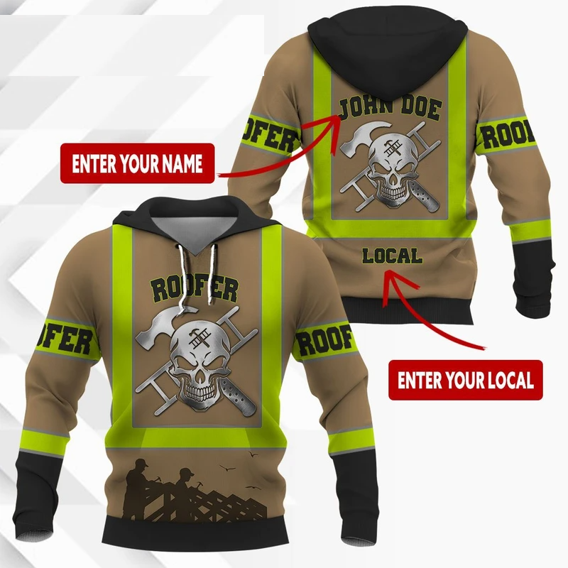 Premium 3D Printed Roofer Safety Shirts MEI