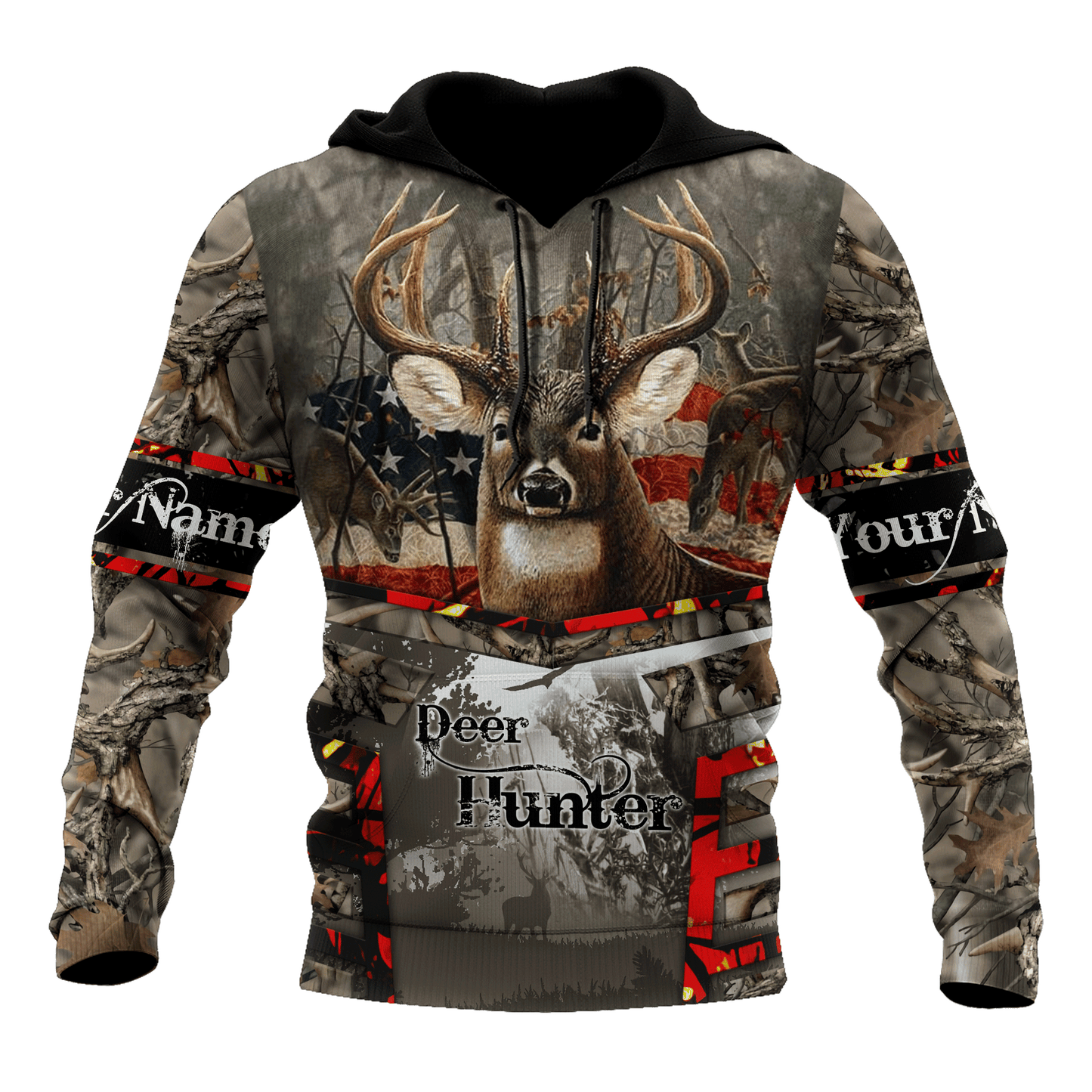 Deer Hunting Personalized Name 3D All Over Printed Shirts