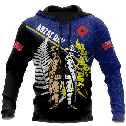 Tmarc Tee Anzac Day blue version Australia and Kiwi 3D print shirts