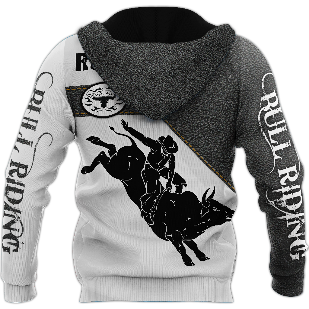 Personalized Name Bull Riding 3D All Over Printed Unisex Shirts Black Rodeo