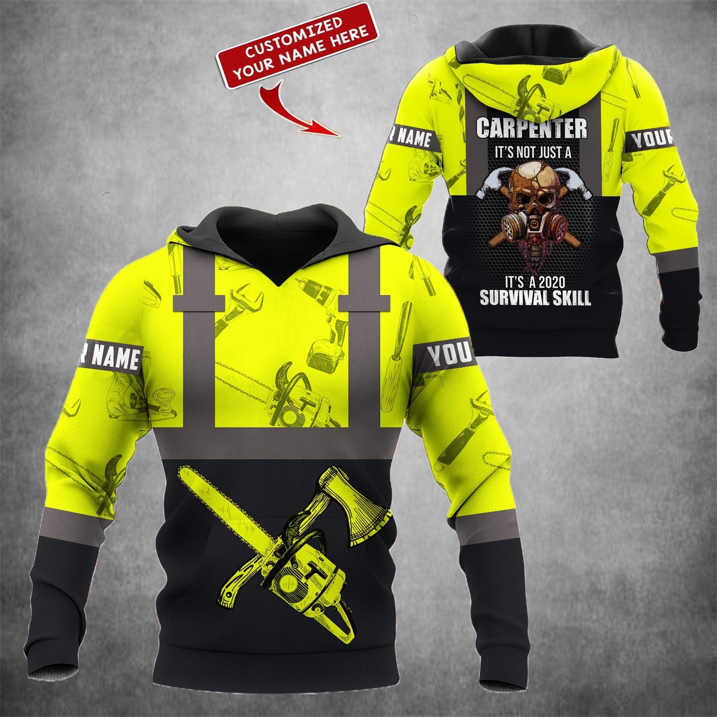 Personalized Name Carpenter 3D All Over Printed Unisex Safety Ver 3
