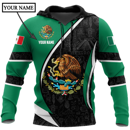 Persionalized Mexico 3D All Over Printed Unisex Hoodie