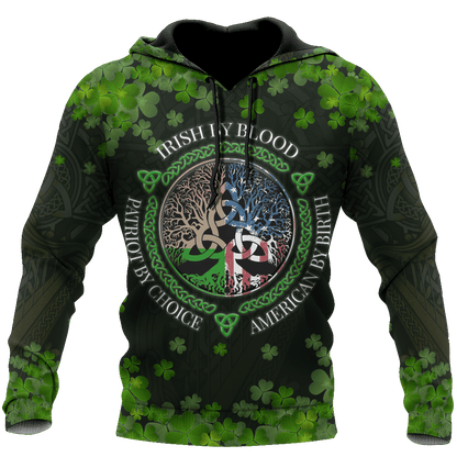 Irish 3D All Over Printed Unisex Shirts Saint Patrick's Day Irish By Blood