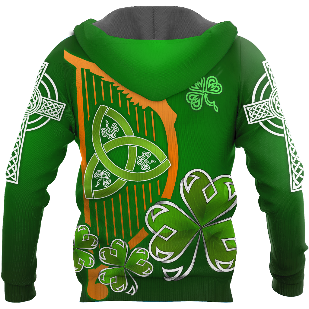 Premium Unisex Hoodie Irish St.Patrick Day The Harp The Shamrock And The Trinity ML