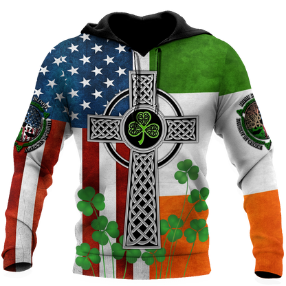Irish Celtic Knot Cross St.Patrick day 3D Design print shirts