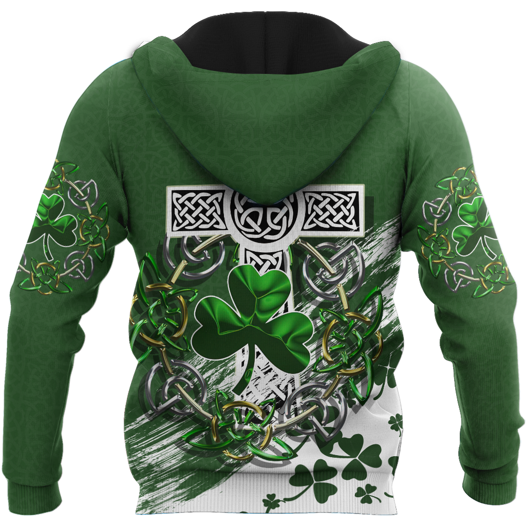 Premium Unisex Hoodie Custom Name Irish St.Patrick Day The Cross And Shamrock ML