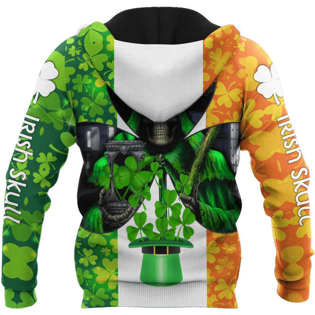 Happy St Patrick's Day Irish Skull 3D All Over Printed Unisex