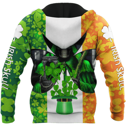 Happy St Patrick's Day Irish Skull 3D All Over Printed Unisex