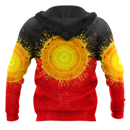 Tmarc Tee Aboriginal Flag Indigenous Sun Painting Art 3D design shirts